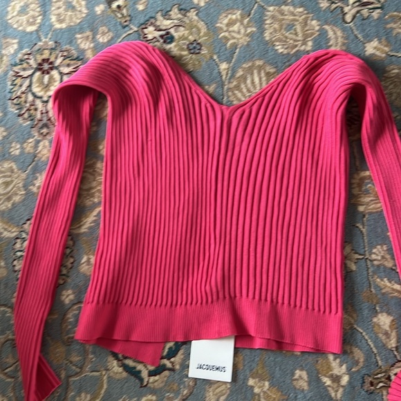 Jacquemus Pralu rib knit script logo cardigan - Picture 9 of 10